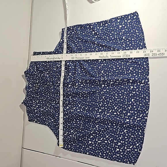 J.Crew Sleeveless button-front ruffleneck popover in navy floral Size M NWOT - Picture 9 of 16